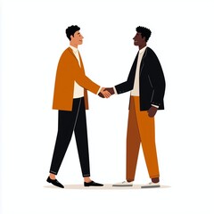 Obraz premium Business handshake deal Two professionals shaking hands cbdfcdeeccee digital illustration graphic image visual asset for presentation marketing media