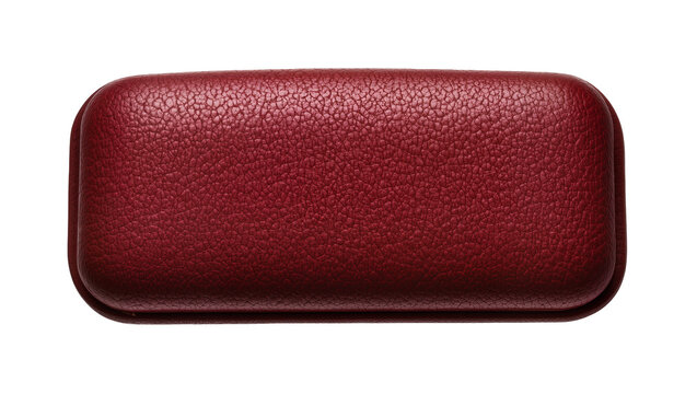 Rectangular dark red leather glasses case