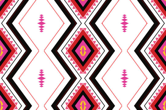 Cooler geometric ethnic seamless pattern inspired by tribal textile motifs