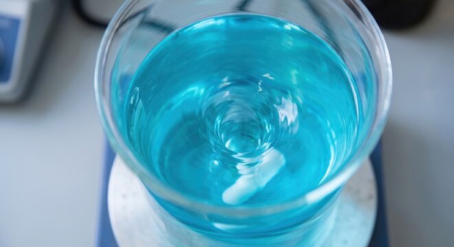 Magnetic stirrer in a chemical bath
