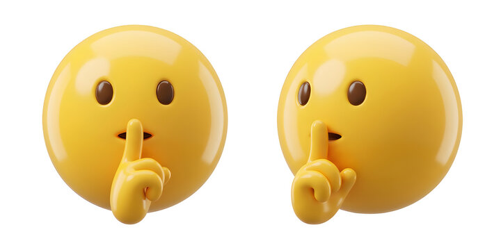 3D Emoji Character Front and Side View &ndash; SHUSH