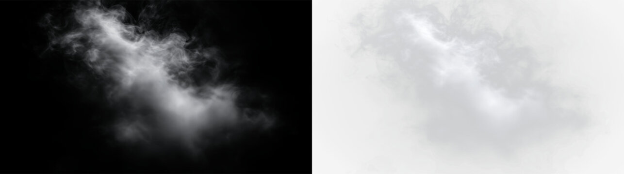 Cloud formation with soft gray tones floating over a transparent background showcasing natural patterns, PNG with a light overlay