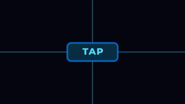 Interactive Blue Neon Tap Button UI Animation for Apps