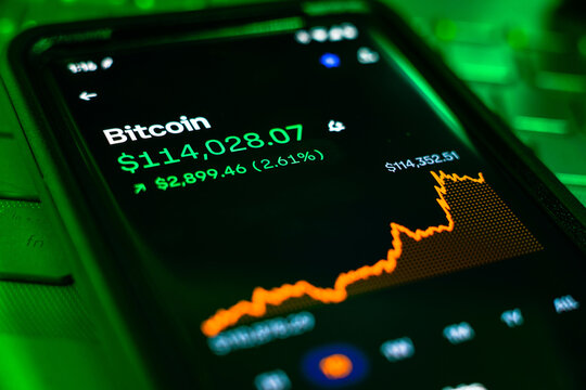 Bitcoin And Cryptocurrency Market Data Chart Displayed On Mobile Phone App Screen