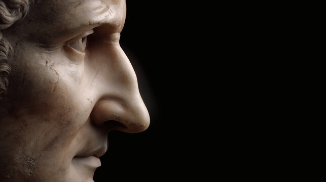 Cara de una escultura griega