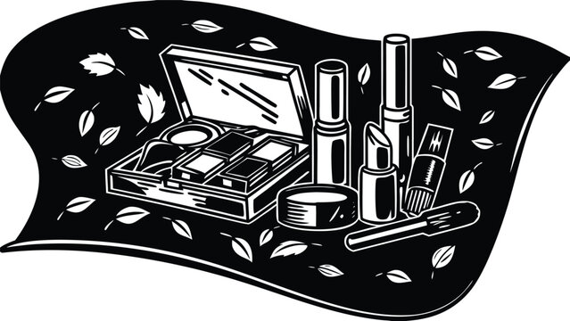 It seems there was a mistake in providing an for analysis. however, based on the filename hint 'luxury halloween cosmetics flat lay with black sil', i'll generate metadata for a hypothetical that