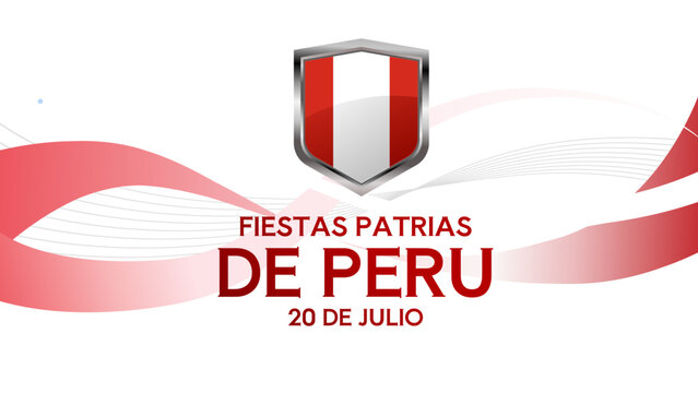 Fiestas patrias de Peru 20 de julio - banner, cartel ilustraci&oacute;n vectorial