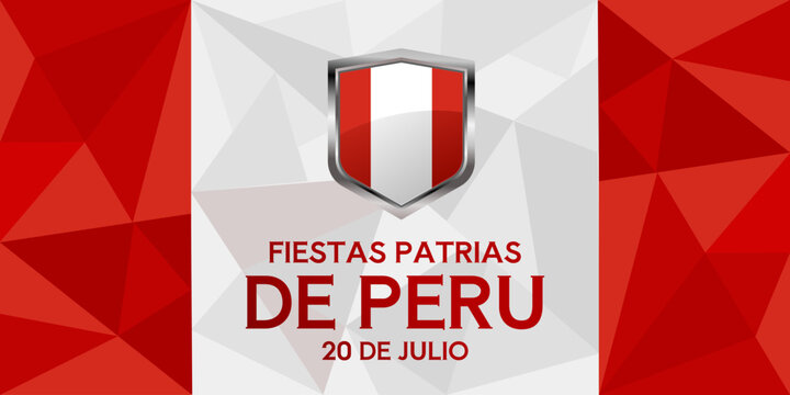Fiestas patrias de Peru 20 de julio - banner, cartel ilustraci&oacute;n vectorial