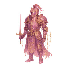 Fototapeta premium PNG Elegant medieval knight illustration