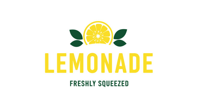 Freshly Squeezed Lemonade Drink Logo.