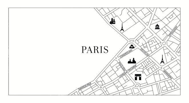 Map of Paris City Streets.