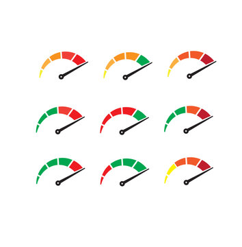 Illustrazione vettoriale di indicatori numerici di punteggio, valutazione e velocit&agrave; da 1 a 10. Ideale per dashboard, recensioni, performance, statistiche e interfacce digitali.