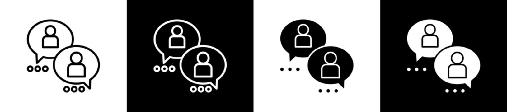 Interaction Icon In Outline And Glyph Styles With Black And White Variations
