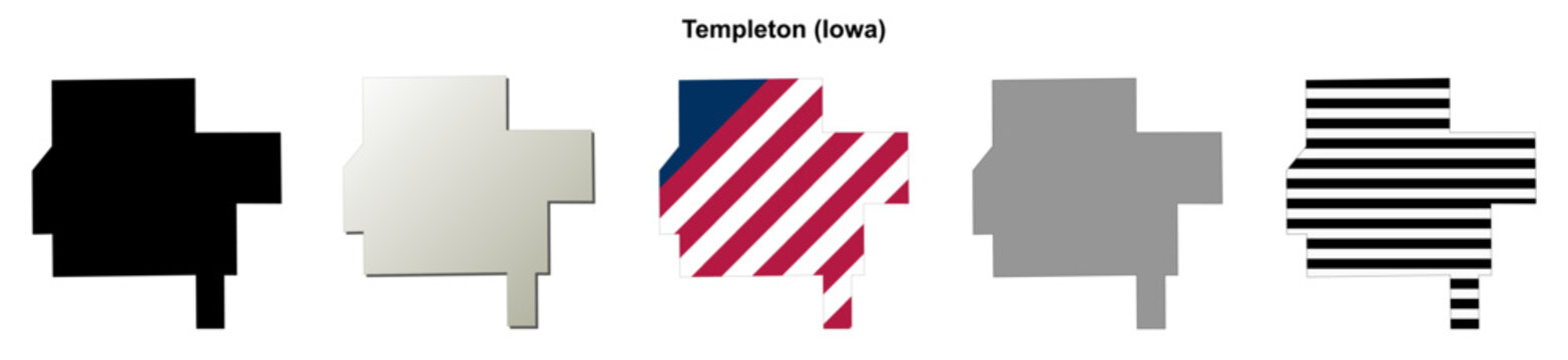 Templeton (Iowa) blank outline map set