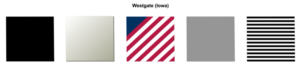 Fototapeta premium Westgate (Iowa) blank outline map set