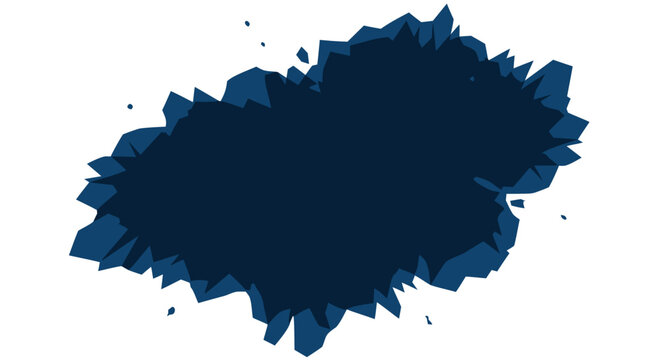 Prussian blue blot with crystalline edges