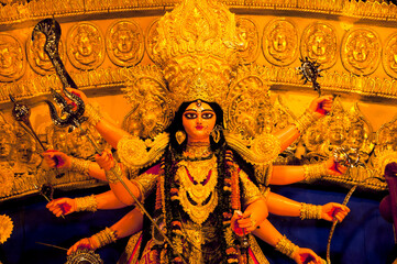 Obraz premium Goddess Durga idol in India.