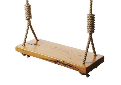 Wooden swing isolated on transparent background