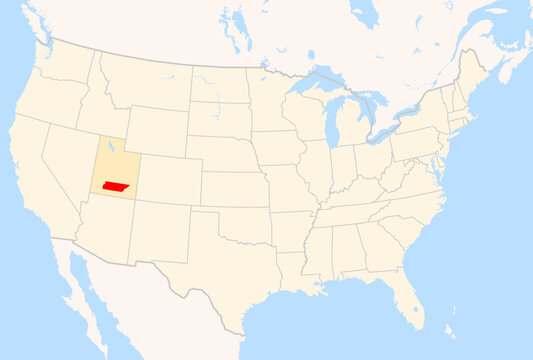 Locator Map of the County Garfield (Utah, US) showing the Contiguous United States with the highlighted County