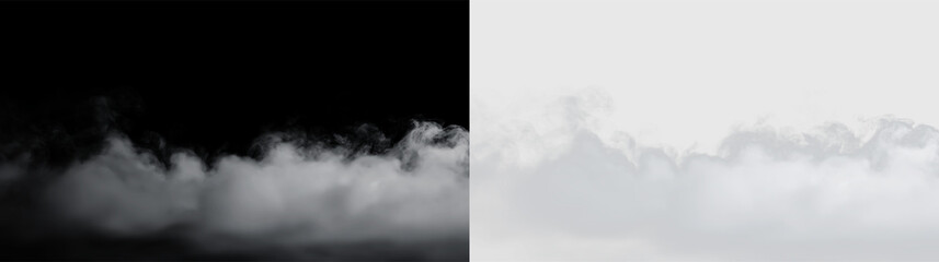 Soft clouds drift across the sky in a light gray atmosphere with an empty background, PNG with a light overlay © Liubov