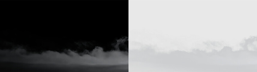 Clouds drift across a gray sky during the late afternoon in an open area with no buildings or vegetation present, PNG with a light overlay © Liubov