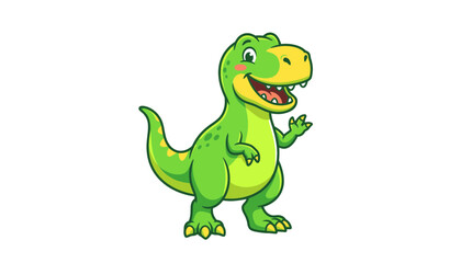 Fototapeta premium Cute Cartoon Dinosaur Waving Hello