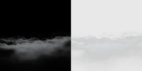 Clouds drifting above a gray sky during a cloudy day with no visible sunlight or colors in the scene, PNG with a light overlay © Liubov