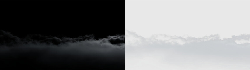 Clouds drift in the sky above a white background with no distractions or objects present in the scene at midday, PNG with a light overlay © Liubov