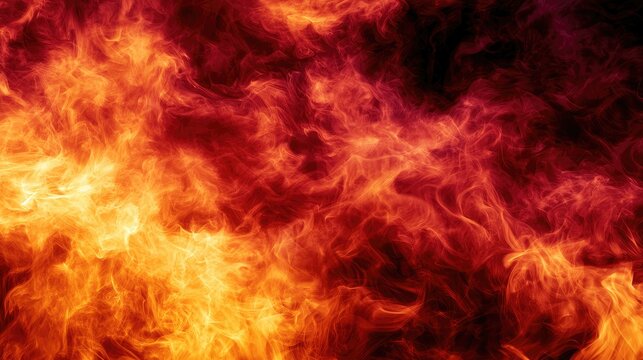 Vibrant, swirling flames of red, orange, and yellow dance dynamically