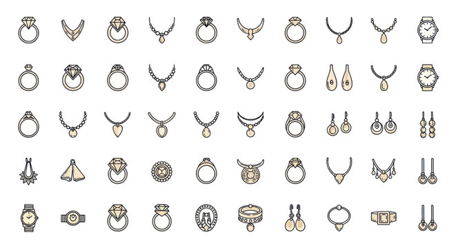 Collection of various jewelry pieces.