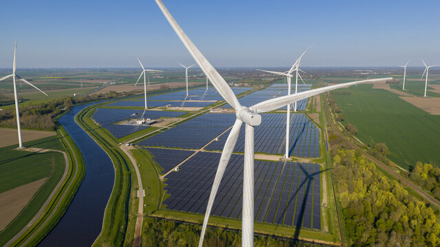 Aerial View of Zonnepark Eekerpolder in Groningen