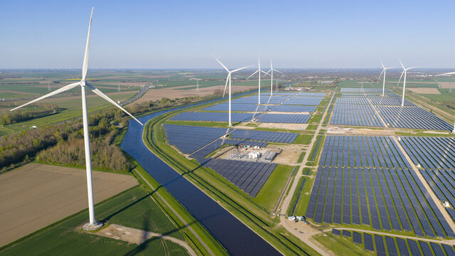 Aerial View of Zonnepark Eekerpolder in Groningen
