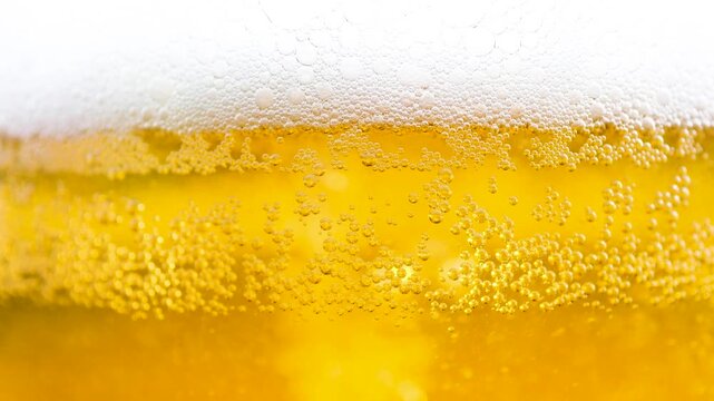 Beer in a glass. The drink is poured into the glass.