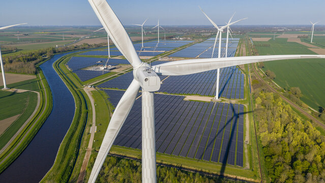 Aerial View of Zonnepark Eekerpolder in Groningen