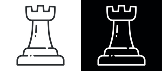 Simple black chess rook icon symbolizing leadership and strategy © tutti_frutti