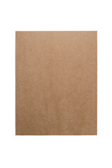 Fototapeta premium Brown kraft paper sheet, rectangular brown cardboard piece isolated on white transparent background.