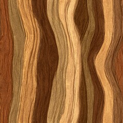 Naklejka premium Close-up of textured wooden surface with natural wavy grain pattern and warm earth tone colors