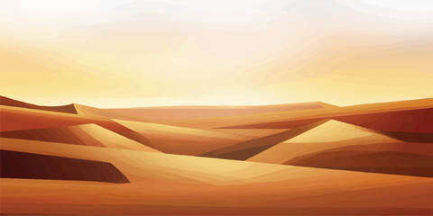 Golden sand dunes in desert landscape at sunset with landscape environment topography adventure twilight wilderness peaceful tranquil sunlight patterns formation geography dramatic © Romana
