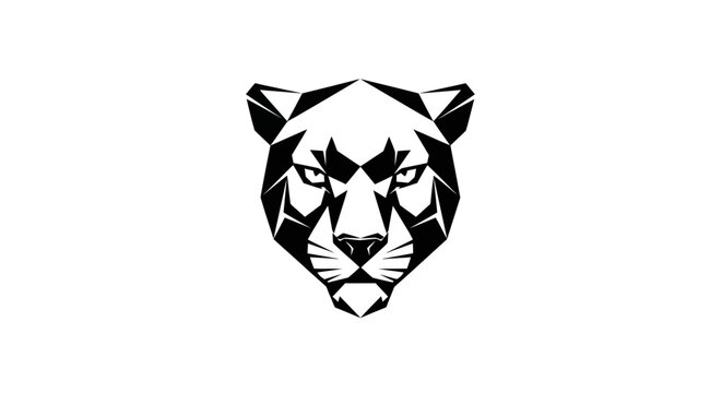 Geometric Panther Head Illustration.