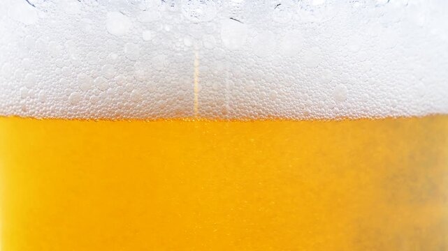 Beer in a glass. The drink is poured into the glass.
