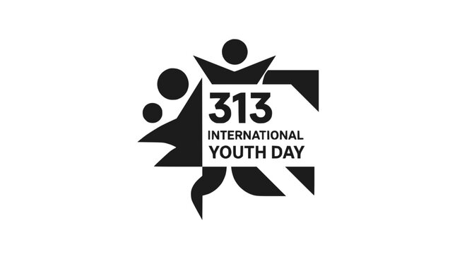 313 International Youth Day Minimalist Graphic Icon