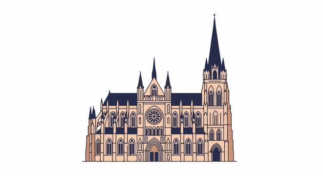 Grand gothic cathedral with spires and ornate facade
