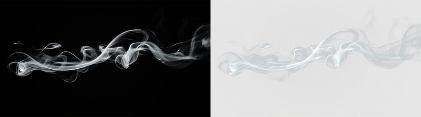 Swirling smoke moving gently on transparent background during daylight hours, PNG with a light overlay © Liubov