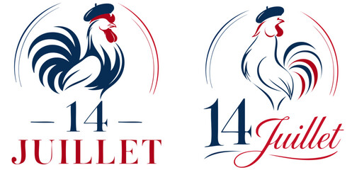 Fête Nationale du 14 Juillet – Coq Français Festif et Tricolore © CURIOS