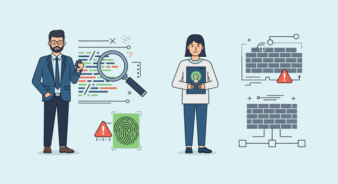 Cybersecurity concept: data protection and network security