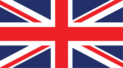 National flag of the united kingdom with red white and blue colors © Vector Studio
