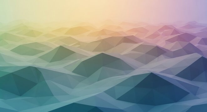 Abstract Low Poly Landscape with Gradient Colors.