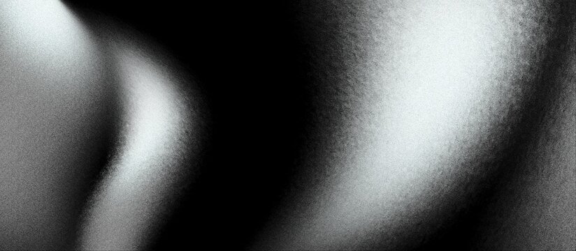 Black grainy gradient background, dark white gray monochrome abstract noise texture banner header backdrop design
