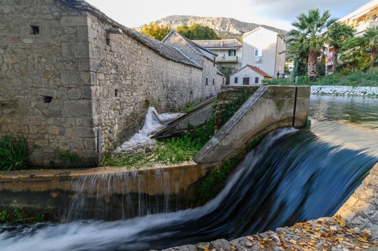 Stone Watermill with Cascading Water, Solin, Croatia