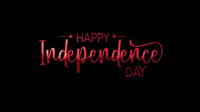 Four colors of Celebrate independence day with bold red calligraphy on a black background greeting card. Perfect for holiday graphic design projects.